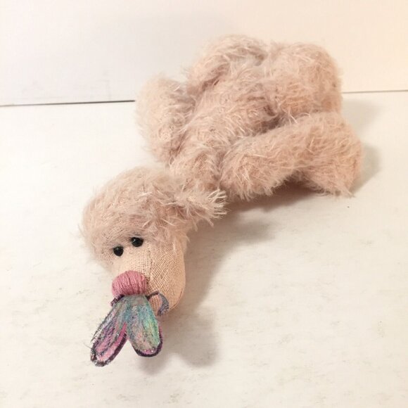 Pink Teddy Bear With Dragonfly Jointed Artisan Shane Elliott Bear Guy Plush - Picture 5 of 6